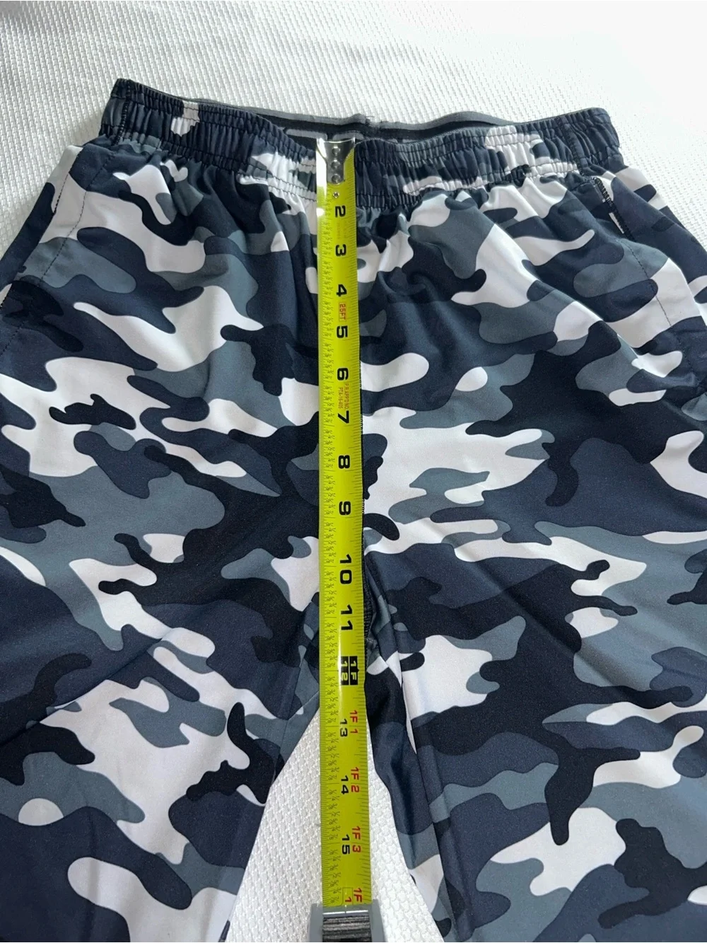 Mens Camo Athletic Shorts Small Gray Black Performance Gym Workout